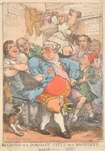 Load image into Gallery viewer, Thomas Rowlandson Hand Coloured Etching Recovery Of A Dormant Title Or A Breeches Maker Become A Lord 1805