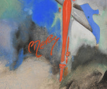 Load image into Gallery viewer, Herbert Pizer Jazz Age Watercolour Drawing "The Blue Bird" 1919