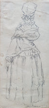 Load image into Gallery viewer, Gabriel De Saint-Aubin Pen And Ink Study Of A Woman Seen From Behind Circa.1770