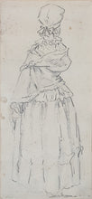 Load image into Gallery viewer, Gabriel De Saint-Aubin Pen And Ink Study Of A Woman Seen From Behind Circa.1770