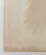 Load image into Gallery viewer, Francis Grose Caricature Watercolour Drawing Three Figures Taking Snuff 1771