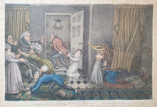 Load image into Gallery viewer, Attr. M Egerton Early 19th.Century Caricature Watercolour Drawing Terror Caused By A Rocking Horse In Disguise Circa.1820