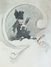 Load image into Gallery viewer, Phil May Watercolour Drawing Gloom Circa.1890