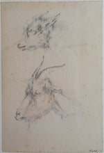Load image into Gallery viewer, James Ward R.A. Red And Black Crayon Study Of Goats Circa.1800