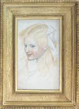 Load image into Gallery viewer, Joseph Edward Southall Chalk Portrait Of A Young Girl 1908
