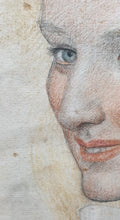 Load image into Gallery viewer, Joseph Edward Southall Chalk Portrait Of A Young Girl 1908