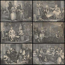 Load image into Gallery viewer, Willliam Hogarth The Harlots Progress The Set Of Six Copper Engravings