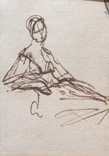 Load image into Gallery viewer, George Romney Pen And Ink Study Of A Seated Lady Circa.1770