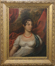 Load image into Gallery viewer, Circle Of Sir Thomas Lawrence English School Early 19th.Century Portrait Of A Young Lady Wearing Coral Beads Circa.1810