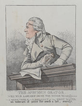 Load image into Gallery viewer, Robert Dighton Etching The Specious Orator Portrait Of The Auctioneer James Christie 1794