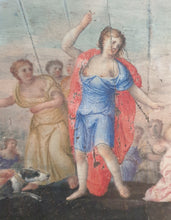 Load image into Gallery viewer, Diana And Her Attendants Gouache Fan Leaf Design Circa.1700.