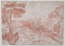 Load image into Gallery viewer, Jacques Rousseau 17th.Century French School Red Chalk Landscape Drawing