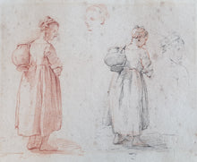 Load image into Gallery viewer, Abraham Jan Ruytenschildt Late 18th.Century Dutch School Red And Black Chalk Drawing Figure Studies