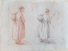 Load image into Gallery viewer, Abraham Jan Ruytenschildt Late 18th.Century Dutch School Red And Black Chalk Drawing Figure Studies