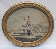 Load image into Gallery viewer, 18th.Century Watercolour Drawing Austrian Soldiers Guarding Artillery Circa.1770