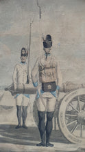 Load image into Gallery viewer, 18th.Century Watercolour Drawing Austrian Soldiers Guarding Artillery Circa.1770