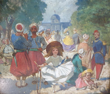 Load image into Gallery viewer, French School 19th.Century Oil Painting A View In The Jardins Du Luxembourg Paris Circa. 1850