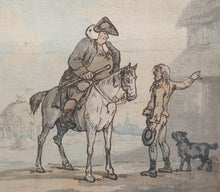 Load image into Gallery viewer, Thomas Rowlandson Watercolour Drawing Squire And Tenant Farmer Circa. 1790