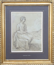 Load image into Gallery viewer, Benjamin West P.R.A. Pen And Ink Drawing Study Of A Seated Woman Circa 1780