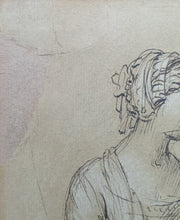 Load image into Gallery viewer, Benjamin West P.R.A. Pen And Ink Drawing Study Of A Seated Woman Circa 1780