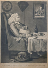 Load image into Gallery viewer, Sir Epicure Guzzle Enjoying His Bottle After Dinner Mezzotint Engraving 1773