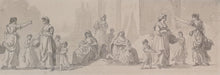 Load image into Gallery viewer, Paul Sandby R.A. Grey Wash Drawing A Group Of Figures Symmetrically Arranged Circa.1770