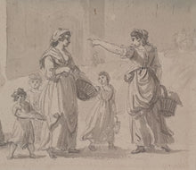 Load image into Gallery viewer, Paul Sandby R.A. Grey Wash Drawing A Group Of Figures Symmetrically Arranged Circa.1770