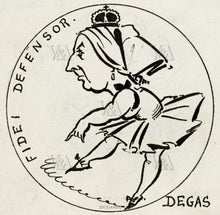 Load image into Gallery viewer, Max Beerbohm Aubrey Beardsley Pen And Ink Caricature Drawing Of Queen Victoria As A Degas Ballet Dancer Circa.1893