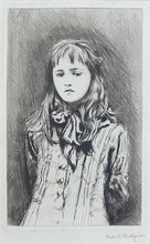 Load image into Gallery viewer, Sir Hubert Von Herkomer R.A Portrait De Fillette Proof Etching Circa.1890
