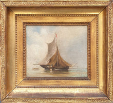 Load image into Gallery viewer, Circle Of George Chambers Snr. Maritime Oil Painting Study Of A Fishing Vessel In Calm Waters Circa.1835