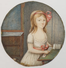 Load image into Gallery viewer, Tinot French School Late 18th.Century Portrait Miniature Félicité De Chasteigner Du Bergeriou As A Child Circa.1798