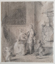 Load image into Gallery viewer, Gabriel-Jacques De Saint-Aubin French School 18th.Century Chalk Drawing Circa.1760