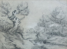 Load image into Gallery viewer, Circle Of Thomas Gainsborough 18th.Century British School Chalk Drawing The Faggot Gatherer