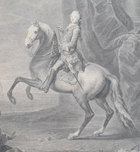 Load image into Gallery viewer, His Royal Highness George Prince Of Wales Large Equestrian Portrait Copper Engraving 1755