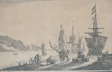 Load image into Gallery viewer, Reinier Nooms (Called Zeeman) 17th.Century Dutch School Maritime Etching Circa.1650