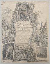 Load image into Gallery viewer, 18th.Century Rococo Trade Card John Smith Map And Printseller At Hogarth's Head Cheapside London Circa.1760