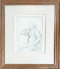 Load image into Gallery viewer, J.T. 18th.Century British School Portrait Drawing Gilbert A Famous French Horn Player In The Neighborhood Of Rotherham 1765