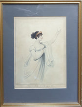 Load image into Gallery viewer, Madame Catalani The Celebrated Opera Singer Early 19th.Century Colour Printed Stipple Engraving After Adam Buck 1807
