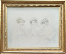 Load image into Gallery viewer, Josiah Slater Early 19th.Century Group Portrait Drawing The Lancaster Family Circa.1830