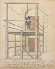 Load image into Gallery viewer, Early 19th.Century Watercolour Drawing Study Of A Gallows Erected For The Execution Of The Luddite James Towle 1816