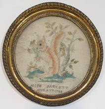 Load image into Gallery viewer, Early American Needlework Picture By Miss Sackett Of Vermont Aged 6 Years 1794