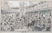 Load image into Gallery viewer, "Some Day?" Sidney Strube Pen Ink And Watercolour Political Satire On Women In Parliament Circa.1920