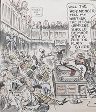 Load image into Gallery viewer, "Some Day?" Sidney Strube Pen Ink And Watercolour Political Satire On Women In Parliament Circa.1920