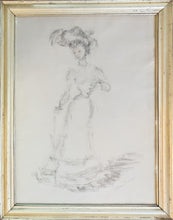 Load image into Gallery viewer, Oliver Messel Pencil And Watercolour An Elegant Lady Circa.1950