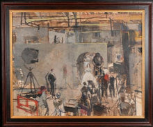 Load image into Gallery viewer, Ruth Hurle 20th.Century British School Oil Study The Filming Of Valerie Hobson As Blanche Fury Circa.1948