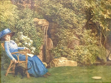 Load image into Gallery viewer, Sir Edward John Poynter P.R.A Watercolour "In A Nook With A Book" 1909