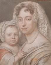Load image into Gallery viewer, Bernard Vaillant Pastel Portrait Of A Mother And Child 1683
