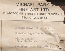 Load image into Gallery viewer, Anthony Devas A.R.A Oil Study Of The Artists Wife Nicolette Macnamara Circa.1935