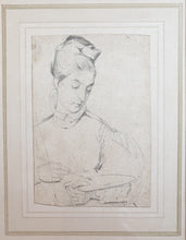 Load image into Gallery viewer, John Scarlett Davis Pencil Study Of A Woman Painting Circa.1831