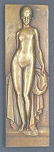 Load image into Gallery viewer, Pierre Turin Art Déco Bronze Plaque Baigneuse 1927